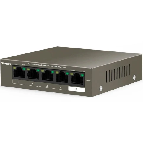 Коммутатор/ Tenda TEF1105P-4-38W 5-Port 10/100Mbps Desktop Switch with 4-Port PoE фото 3