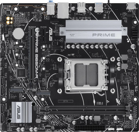 Материнская плата Asus PRIME B650M-R SocketAM5 AMD B650 2xDDR5 mATX AC`97 8ch(7.1) 2.5Gg RAID+HDMI фото 1
