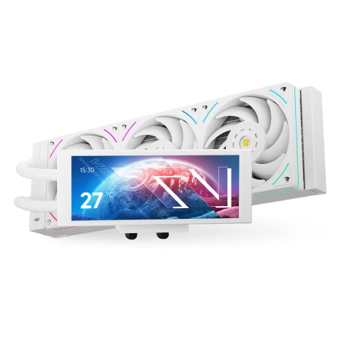 Водяное охлаждение для процессора/ Water Cooling System Thermalright Trofeo Vision 360 (360mm, LED, White, ARGB/ Fans: 3x120mm, 69CFM, 27dBA, 2150RPM/ Pump height 102mm, 6400RPM, Rad thickness 27mm/ S: 1700, 1200, 1851, 115X, 2011, 2066, AM5, AM4) фото 2
