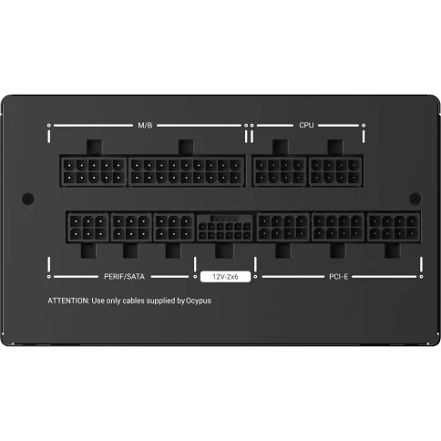 Блок питания ПК/ Power Supply Ocypus Iota P1000, Model P1000-GF, 1000W 80+ Gold (ATX, 3.1, Full modular, 1x24(20+4)pin, 2xCPU 8(4+4)pin, 3xPCIe*2 8(6+2)pin, 1x12V-2x6, 8xSATA3 , Active, 120x120mm, 150x140x86mm, APFC, black) фото 4