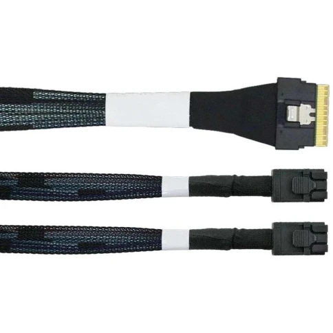 Кабель/ SAS SFF-8654 8i to 2xHDminiSAS SFF-8643 Cable,0.8m(SAS 4.0) фото 2