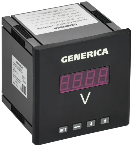 Вольтметр цифр. щит. 1-ф. 96х96 LED GENERICA фото 1
