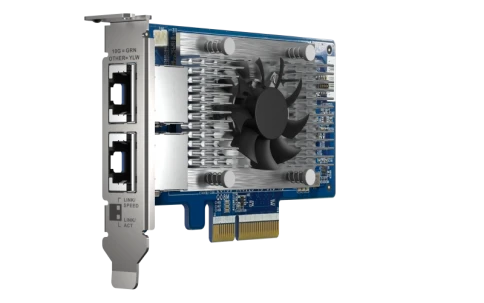 Сетевая карта/ QNAP QXG-10G2T-X710 LAN Expansion Card, PCIe Gen3 x4, Two 10GbE (10G / 5G / 2.5G / 1G / 100M)) Ports with SR-IOV and iSCSI, Block-based, Supports Multiple Virtual Disk Modes фото 4