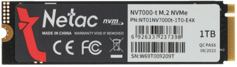 Твердотельный накопитель Netac PCIe 4.0 x4 1TB NT01NV7000t-1T0-E4X NV7000-t M.2 2280 [NT01NV7000T-1T0-E4X] фото 1