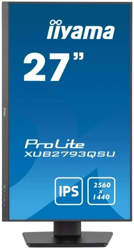 Монитор Iiyama 27" ProLite XUB2793QSU-B7 черный IPS LED 1ms 16:9 HDMI M/M матовая HAS Piv 1300:1 300cd 178гр/178гр 2560x1440 100Hz DP 2K USB 5.6кг фото 2