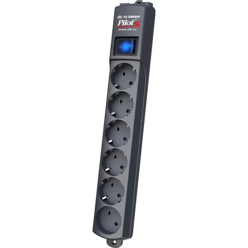 Сетевой фильтр Pilot S 6 розеток (5 евро + 1 без заземления) 7 м, графит/ Pilot S surge protector 6 outlets (EUR 5 + 1 without grounding) 7 m, graphite фото 1
