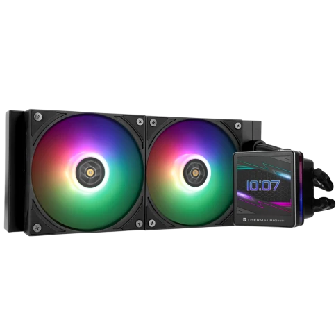 Водяное охлаждение для процессора/ Water Cooling System Thermalright Grand Vision 240 (240mm, LED, Black, ARGB/ Fans: 2x120mm, 80.45CFM, 29.4dBA, 2150RPM/ Pump height 72.5mm, 6400RPM, Rad thickness 27mm/ S: 1700, 1200, 1851, 115X, 2011, 2066, AM5, AM4) фото 1