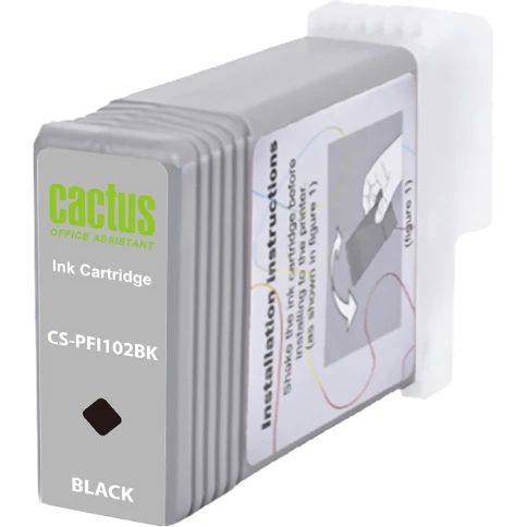 -/ Картридж струйный Cactus CS-PFI102BK черный (130мл) для Canon iPF500/iPF600/iPF700/ MFP M40/iPF765/L фото 2