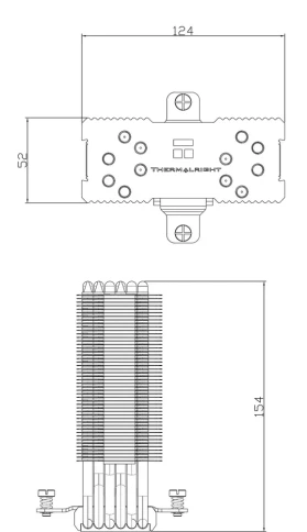 Кулер для процессора/ CPU Cooler Thermalright Burst Assasin 120 (4-pin PWM, 154mm, Ni/CU, 6x6mm, 1x120mm, 66.17CFM, 25.6dBA, 1550RPM, S: 1700, 1200, 115X, AM5, AM4) фото 9