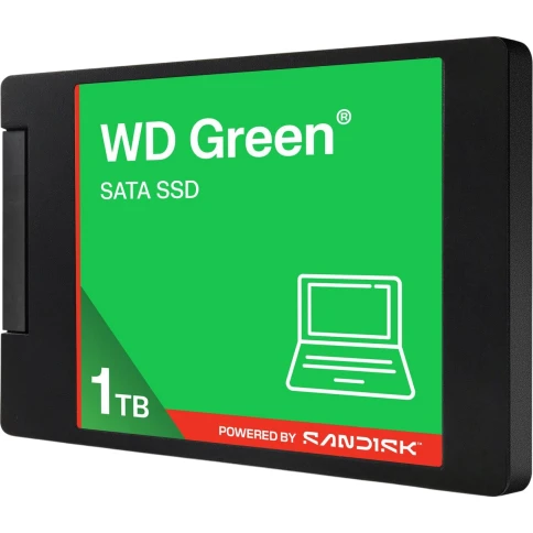 Твердотельный накопитель/ WD SSD Green, 1.0TB, 2.5" 7mm, SATA3, QLC, R/W 545/385MB/s, IOPs н.д./н.д., TBW н.д., DWPD н.д. (12 мес.) фото 2