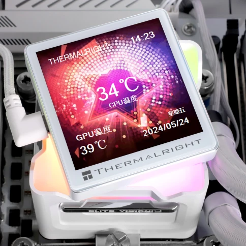 Система жидкостного охлаждения/ Water Cooling System Thermalright Elite Vision 360 (360mm, LED, White, ARGB/ Fans: 3x120mm, 69CFM, 27dBA, 2150RPM/ Pump height 63mm, Rad thickness 27mm/ S: 1700, 1200, 1851, 115X, 2011, 2066, AM5, AM4) фото 8