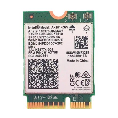Плата сетевого контроллера/ Intel Wi-Fi 6 AX201, 2230, 2x2 AX+BT, No vPro, 985855 фото 1