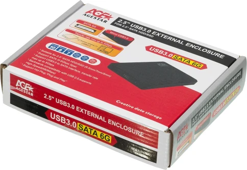 Внешний корпус для HDD AgeStar 3UB2P2 SATA III USB3.0 пластик черный 2.5" [3UB2P2(BLACK)] фото 4