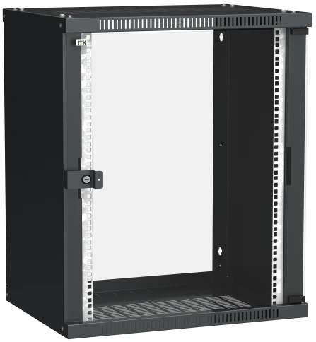 ITK Шкаф LINEA WE 15U 600x450мм дверь стекло черный фото 1