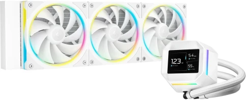 Система водяного охлаждения Deepcool LM360 WH ARGB Soc-AM5/AM4/1200/1700/1851 белый 4-pin 19-36dB Al LCD 250W 1729gr Ret (R-LM360-WHDMMC-1) фото 1