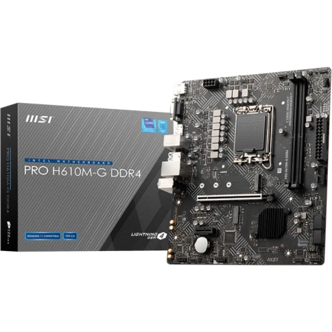 Материнская плата/ MB MSI INTEL H610 s1700, 2xDDR4(64GB), D-SUB/HDMI 2.1/DP, 1xPCIe 4.0x16, 1xPCIe 3.0, 1xLAN, 4xSATA 6Gb/s, 1xM.2, 1xM.2 E key, 2xUSB 3.2, 4xUSB 2.0, 1xPS/2, mATX фото 5