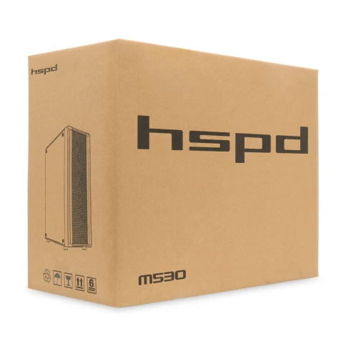 Корпус без блока питания/ Case HSPD M530, Mesh Mid Tower, Black, TG, 0.4 SPCC, no fans ATX, mATX, mITX 155/290/200mm 2x2.5", 2x3.5", 7xPCI 1xUSB-A 3.0, 2xUSB-A 1.0 335x193x445mm фото 10