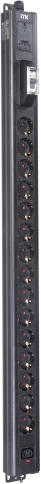 ITK BASE PDU PV1111 22U 1ф 16А 15SCHUKO 1C13 2,6м SCHUKO фото 1