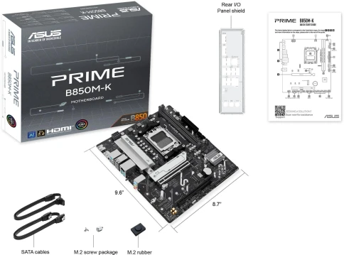 Материнская плата Asus PRIME B850M-K SocketAM5 AMD B850 2xDDR5 mATX AC`97 8ch(7.1) 2.5Gg RAID+HDMI+DP фото 9