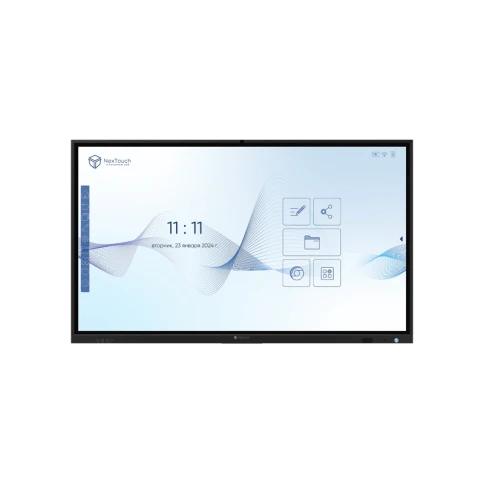 Интерактивный комплекс NextPanel 65/ Интерактивный комплекс NextPanel 65, 65"4К (3840*2160), 450 кд/м2, 4000:1, IR, 10 мс, 20 касаний, WiFi-модуль, ОС Android. Вычислительный модуль: процессор Intel Core, DDR4 8Гб, SSD 128Гб, Windows/Linux, динамики фото 1