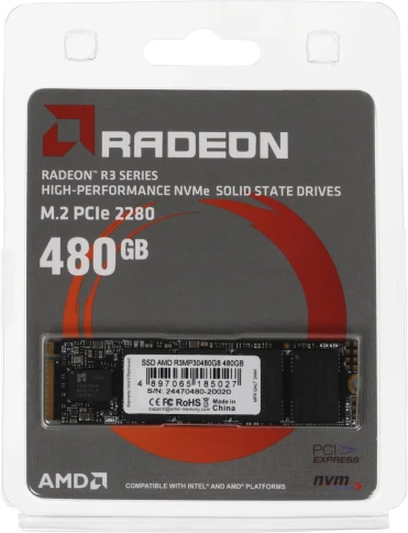 Твердотельный накопитель AMD PCIe 3.0 x4 480GB R3MP30480G8 Radeon M.2 2280 фото 4