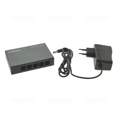 Коммутатор неуправляемый/ OSNOVO Неуправляемый коммутатор Fast Ethernet на 5 портов. Порты: 5 x FE (10/100Base-TX). Auto MDI/MDIX Встроенная грозозащита 2кВ. В комплекте БП DC12V(1A). Размеры (ШхВхГ): 100 x 23 x 65мм. Рабочая температура: 0...+40 гр. С. фото 4
