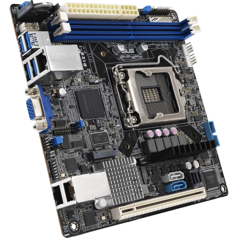 Материнская плата/ P12R-I Mini-ITX, LGA 1200, 2x DDR4 DIMM (to 64GB ECC UDIMM) , 6x USB 3.0 (4 rear) , 6x SATA (4 in MiniSAS HD) , 1x PCIE x16, 1xM.2 2280, LAN 2x 1Gb, Video AST2600, IPMI Option (507604) фото 1