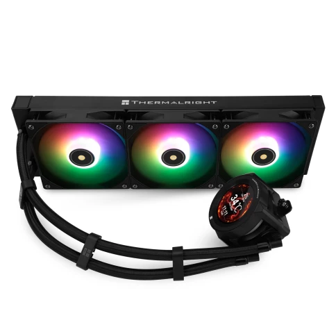 Система жидкостного охлаждения/ Water Cooling System Thermalright Core Vision 360 (360mm, LED, Black, ARGB/ Fans: 3x120mm, 72.37CFM, 27.7dBA, 2000RPM/ Pump height 66mm, Rad thickness 27mm/ S: 1700, 1200, 1851, 115X, 2011, 2066, AM5, AM4) фото 4