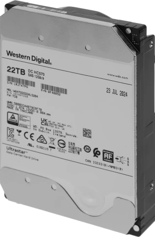Жесткий диск WD SAS 3.0 22TB 0F48052 WUH722222AL5204 Server Ultrastar DC HC570 512E (7200rpm) 512Mb 3.5" [0F48052] фото 5