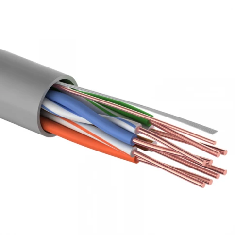 Кабель информационный U/UTP категория 5е 4х2х24AWG(0,50мм) 305м CCA (омедненка) PVC solid серый PROCONNECT (01-0043-3) фото 1