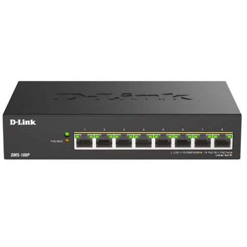 Коммутатор/ Коммутатор, 8x2.5GBase-T PoE 802.3bt 90 Вт, PoE-бюджет 230 Вт, корпус металл фото 1