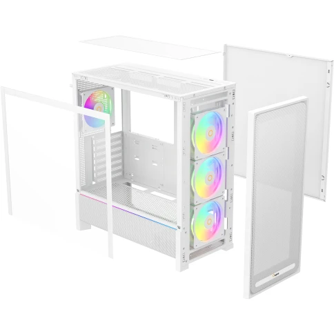 Корпус ПК без блока питания/ Case Ocypus Delta C70 WH ARGB, Midi-Tower, TG, 4x120mm ARGB, 2xUSB-A 3.0 + 1xUSB-C 3.1, E-ATX, ATX, mATX, mITX White фото 8