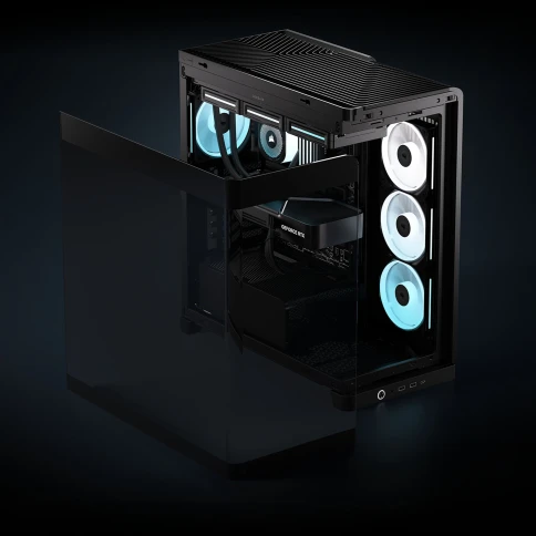 Корпус без блока питания/ Case Corsair Frame 4500X LX-R RGB iCUE LINK, Midi-Tower, TG, 3x120mm ARGB reverse fans, 2xUSB-A 3.2, 1xUSB 3.2 Type-C, E-ATX, ATX, mATX, mITX Black фото 6