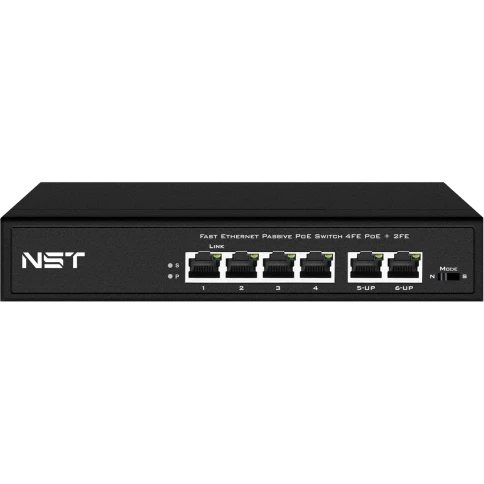 Passive PoE коммутатор Fast Ethernet/ Passive PoE коммутатор Fast Ethernet на 6 портов. Порты: 4 х FE (10/100 Base-T, 52V 4,5(+) 7,8(–)) совместимы с PoE (IEEE 802.3af/at), 2 x FE (10/100 Base-T) Uplink. Совместим со стандартами PoE IEEE 802.3af/at. Мощно фото 1