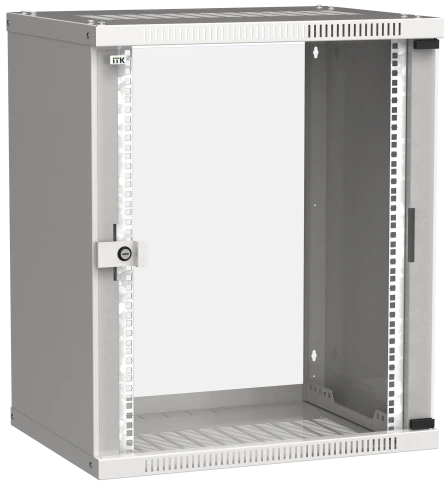 Шкаф LINEA WE 15U 600x450мм дверь стекло серый фото 1