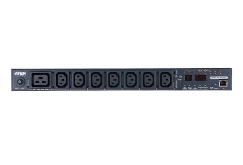 Устройство распределения питания, с управлением, 16A,  2.4kW,  8 портов, 1 банк, IP доступ, ввод C14, (8*C13 монитор. V / A / кВт / кВтч по портам/устройству вкл/выкл по портам;без шнуров)/ 16A Per outlet Metered, 8 Outlet SW PDU фото 2