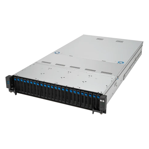 Серверная платформа/ ASUS RS521A-E12-RS24U, 2U, 1 x SP5 LGA 6096 360W, 24 x DDR5 6400/4800*, 24x 3.5'' NVMe hsb + 2x 2.5'' SATA, 2x M.2 22110, up to 1 PCIe Gen5 x8 LP + 1 OCP3.0, 2 x 1GbE RJ-45 LAN Intel i350-AM2 , 1+1 2000W фото 1