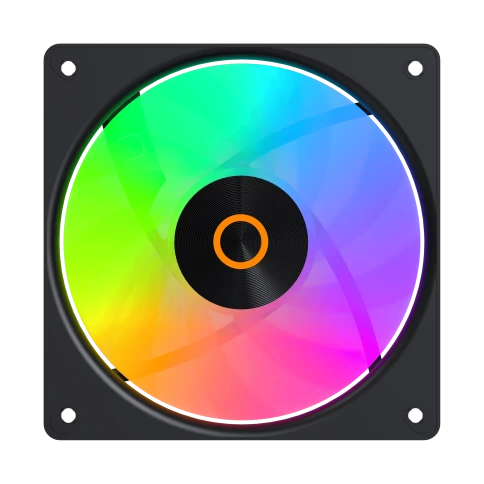 Кулер для корпуса/ Case Cooler Ocypus Gamma F12 Elite BK ARGB REVERSE BLADE (120x120x25mm, 4-pin PWM, ARGB, 56CFM, 26dBA, 1800RPM, Black) фото 2