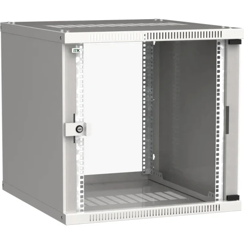 Шкаф LINEA WE 9U 600x450мм дверь стекло серый фото 1
