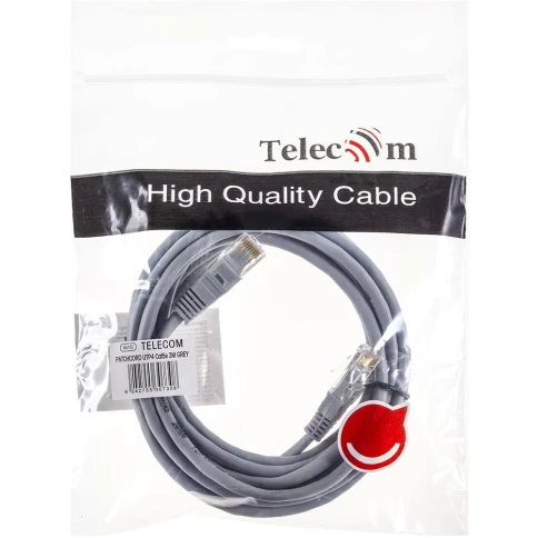 Патчкорд/ Патчкорд литой "Telecom" UTP кат.5е 3,0м серый фото 8