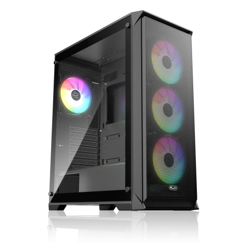 Корпус без блока питания/ Case Raijintek ARCADIA 41-MS4, Midi-Tower, TG, 1x120mm + 3x120mm ARGB, 2xUSB-A 3.0 + 1xUSB-C, ATX, mATX, mITX Black фото 1