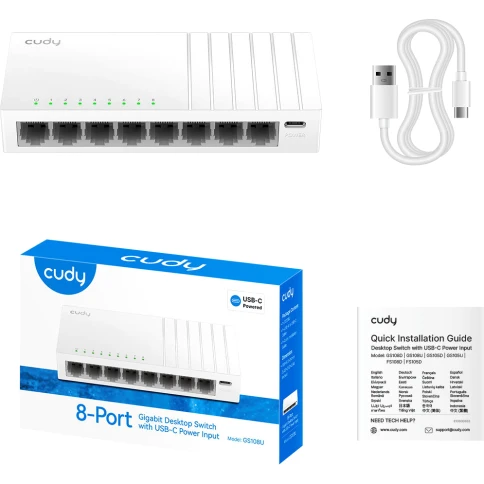 Коммутатор/ 8-Port Gigabit Desktop Switch, 8 10/100/1000M RJ45 Ports, Loop Detection, Desktop Plastic Case, Power Saving, Plug & Play, Wall-Mount,  Power Adapter Not Included фото 3