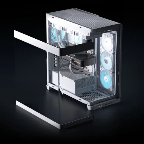 Корпус без блока питания/ Case Corsair Frame 4500X RS-R ARGB, Midi-Tower, TG, 3x120mm ARGB reverse fans, 2xUSB-A 3.2, 1xUSB 3.2 Type-C, E-ATX, ATX, mATX, mITX White фото 6