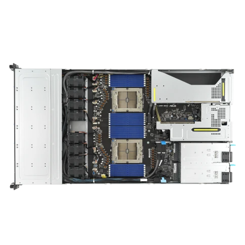 Серверная платформа/ ASUS RS700A-E12-RS12U, 1U, 2 x LGA6096 400W, 24 x DDR5 4800, 12x 2.5"  hsb NVMe, 1 x dual-slot GPU, 2 x M.2 2280, 3x PCIe Gen5 slots + 1 x internal RAID slot , 1 x Dual Port Intel X710-AT2 10G LAN, 1+1 2600W фото 5