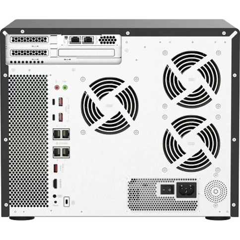 Сетевое хранилище без дисков/ ENTERPRISE QNAP TVS-h1688X-W1250-32G QTS hero NAS, 12 x 3.5 "/ 2.5", 4 x 2.5 ", 2 x M.2 NVMe, 4 x 2.5 GbE BASE-T, 2 x 10 GbE BASE-T , HDMI port.Intel Xeon W-1250 3.3 GHz (4.7 GHz), 32 GB DDR4 ECC. фото 4