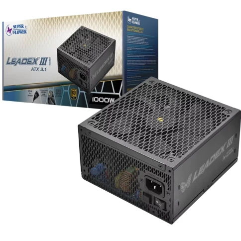 Блок питания 1000 Ватт/ Power Supply Super Flower Leadex III Gold, 1000W, ATX 3.1, 140mm, 8xSATA, 4xPCI-E(6+2), 1x12VHPWR(12+4), APFC, 80+ Gold, Full Modular фото 6