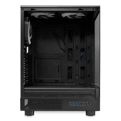 Корпус без блока питания/ Case HSPD F510, Panoramic Mid Tower, Black, TG, 0.5 SPCC, 3x120mm ARGB (Orbis F1) ATX, mATX, mITX 180/280/160mm 1x2.5", 1x3.5", 7xPCI 2xUSB-A 3.0 356x218x467mm фото 6