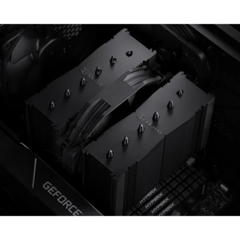 Кулер для процессора/ CPU Cooler Noctua NH-D15S chromax.black (167W, 4-pin PWM, 160mm, Al/Cu, 6x6mm, 1x150x140x25mm, 82.5CFM, 24.6dBA, 1500RPM, S: 1851/1700/1200/115X, AM5/AM4, Black) фото 7
