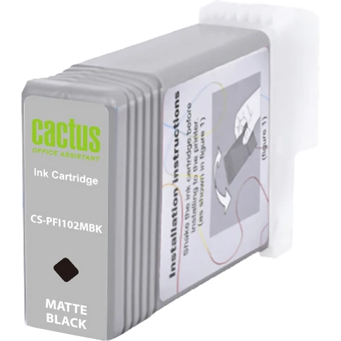 -/ Картридж струйный Cactus CS-PFI102MBK черный матовый (130мл) для Canon iPF500/iPF600/iPF700/ MFP M40 фото 2