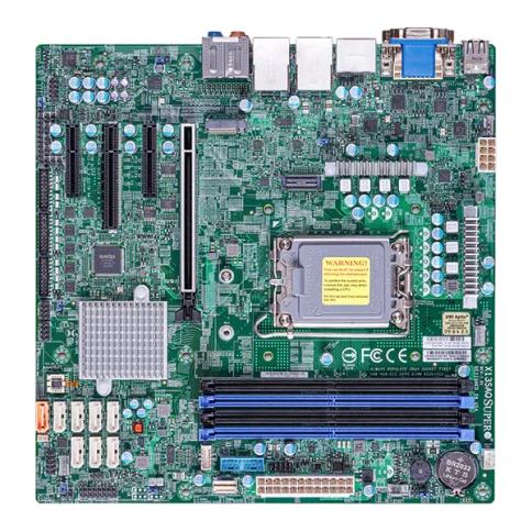 Материнская плата/ MB Supermicro X13SAQ (Micro-ATX, 1x LGA-1700, Q670E, 4x Up to 128GB non-ECC DDR5 UDIMM, 8x SATA ports, 1x PCIe 5.0 x16 slot, 1x PCIe 4.0 x4 (in x8) slot, 1x PCIe 3.0 x4 slot, 1x PCIe 3.0 x2 (in x4) slot, 1x PCIe 4.0 x4 SlimSAS slot, 1x фото 1